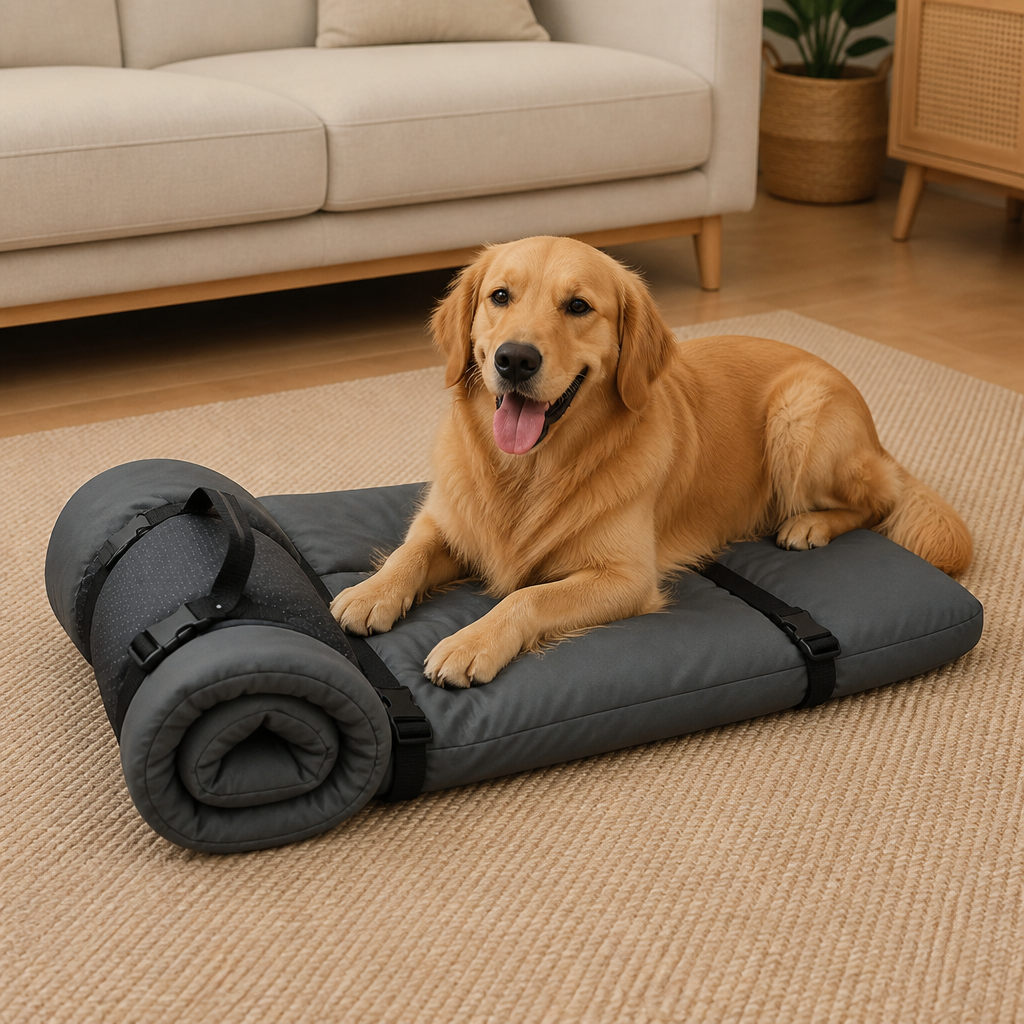 DogBedHouse Waterproof & Non-Slip Foldable Dog Bed (Roll-Up)