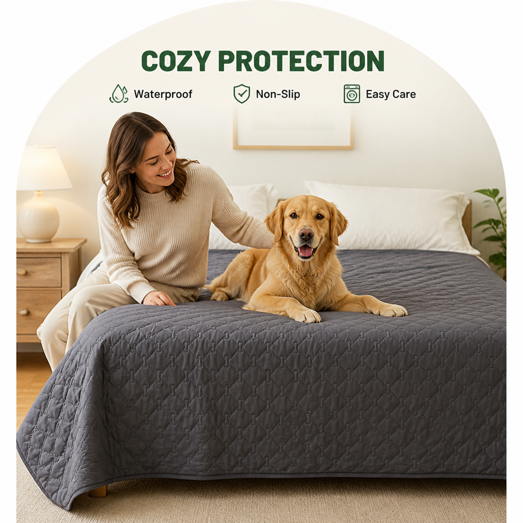 DogBedHouse Waterproof & Non-Slip Quilted Bed Protector