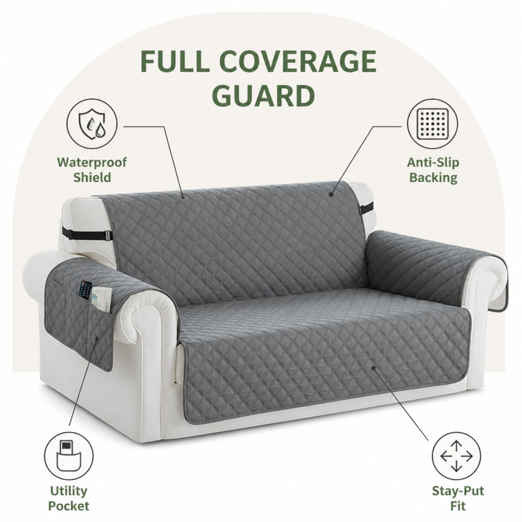 DogBedHouse Waterproof & Non-Slip Sofa Slipcover (1-4 Seater)