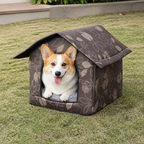 DogBedHouse Waterproof Oxford Fabric Foldable Outdoor Cat House (Removable Cushion)