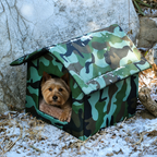 DogBedHouse Waterproof Oxford Fabric Foldable Outdoor Cat House (Removable Cushion)