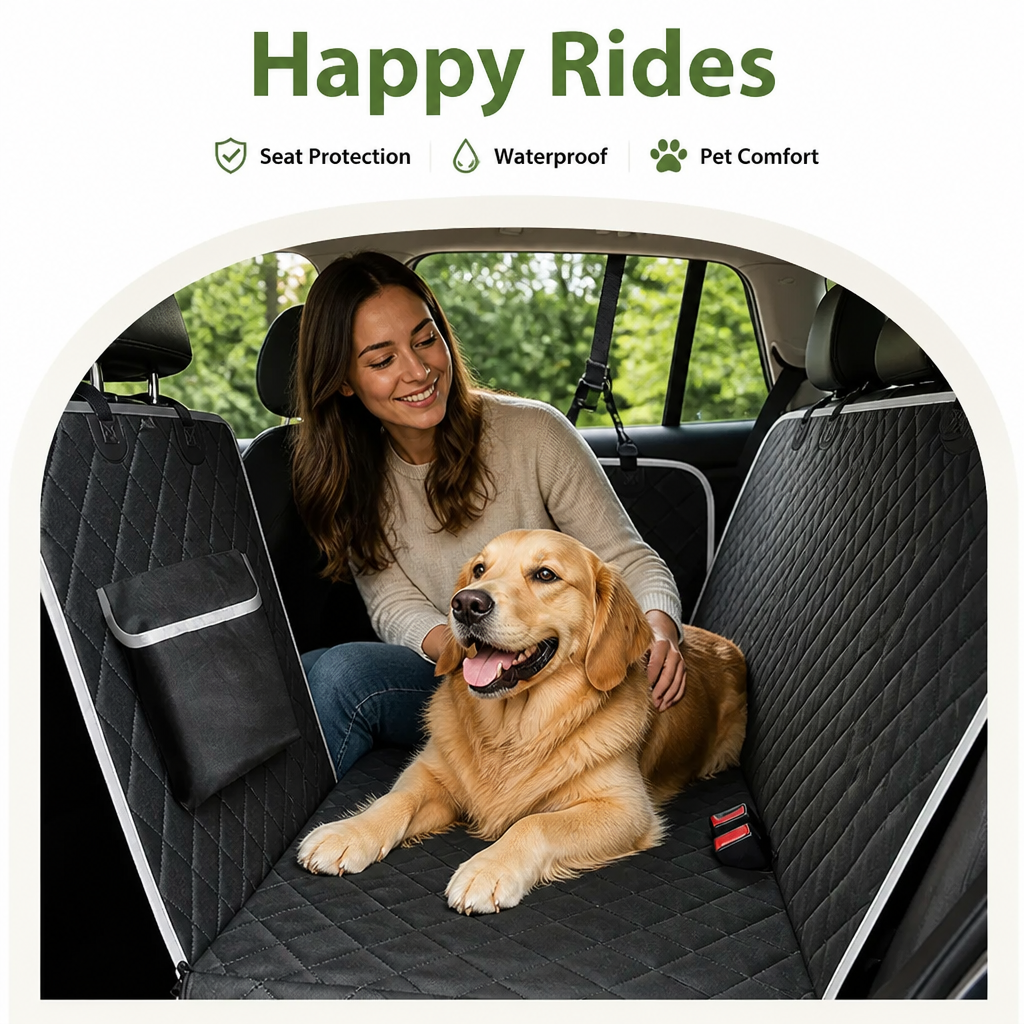 DogBedHouse Waterproof Oxford & Scratch-Resistant Car Backseat Cover (Non-Zippered Mesh)