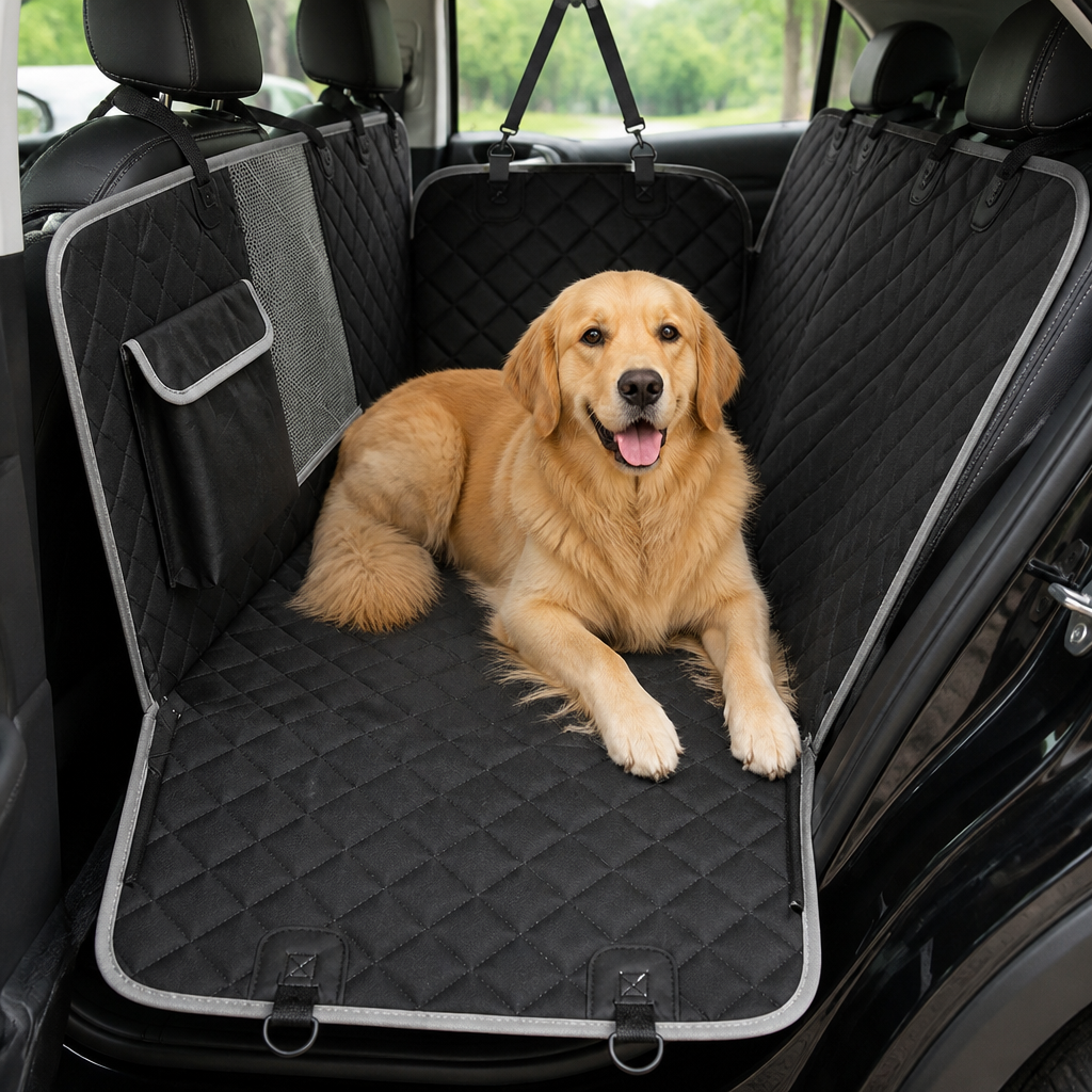 DogBedHouse Waterproof Oxford & Scratch-Resistant Car Backseat Cover (Non-Zippered Mesh)