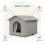 DogBedHouse Waterproof Plush Insulated Pet Cave (Foldable & Washable)