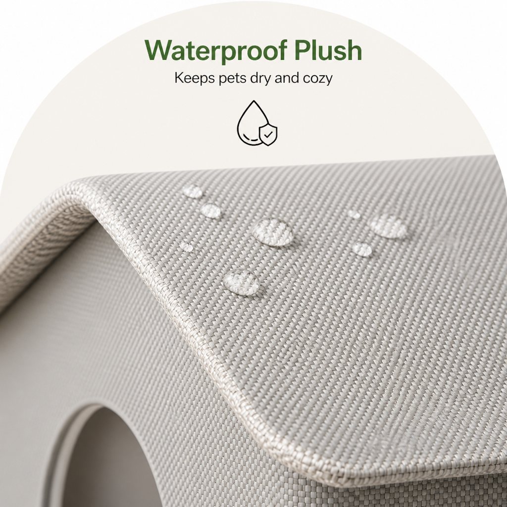 DogBedHouse Waterproof Plush Insulated Pet Cave (Foldable & Washable)