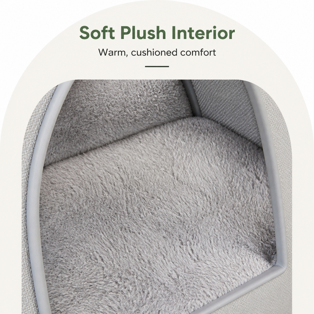 DogBedHouse Waterproof Plush & Washable Pet Cave Bed