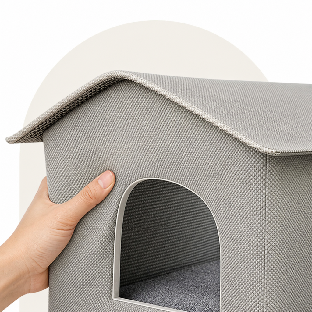 DogBedHouse Waterproof Plush & Washable Pet Cave Bed