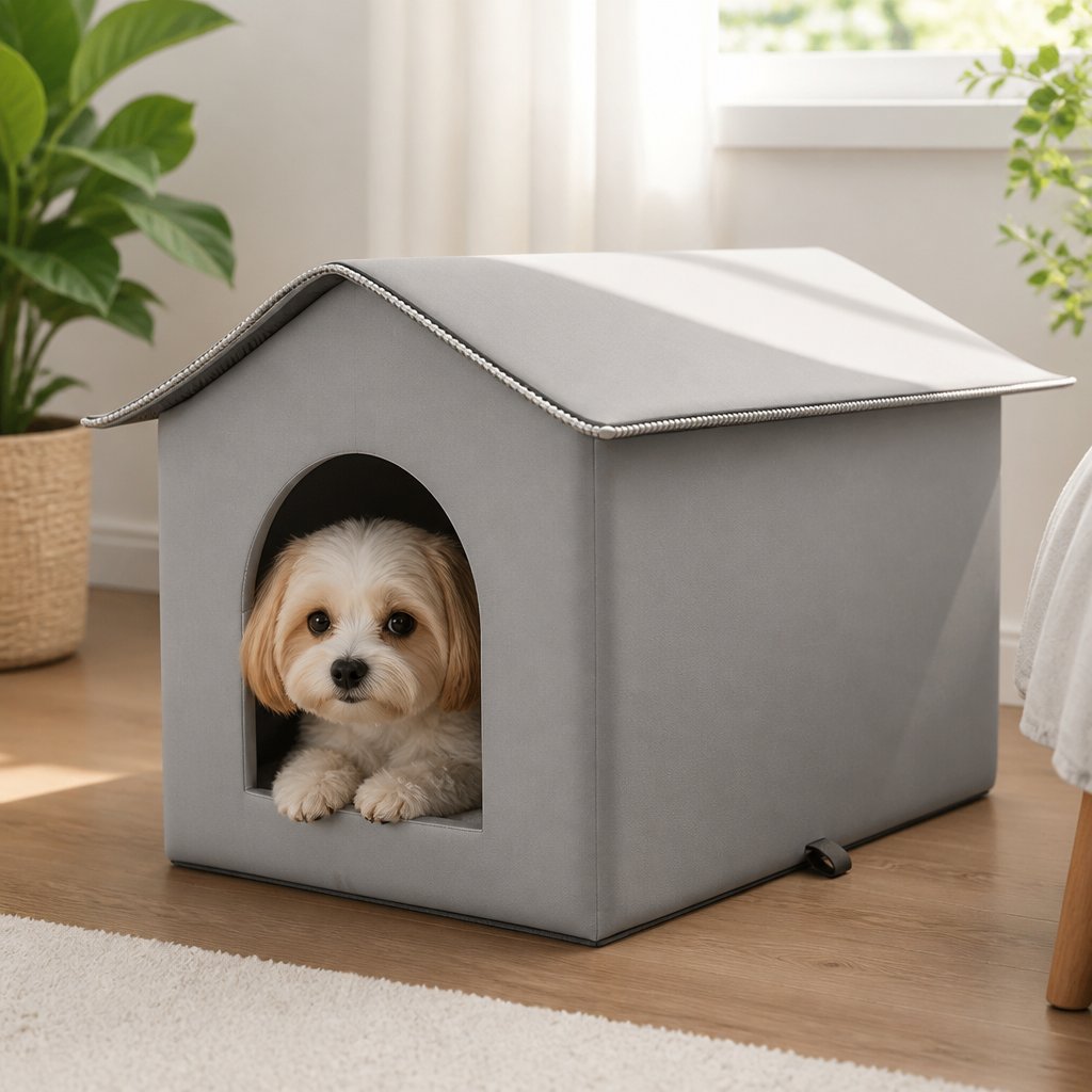 DogBedHouse Waterproof Plush & Washable Pet Cave Bed
