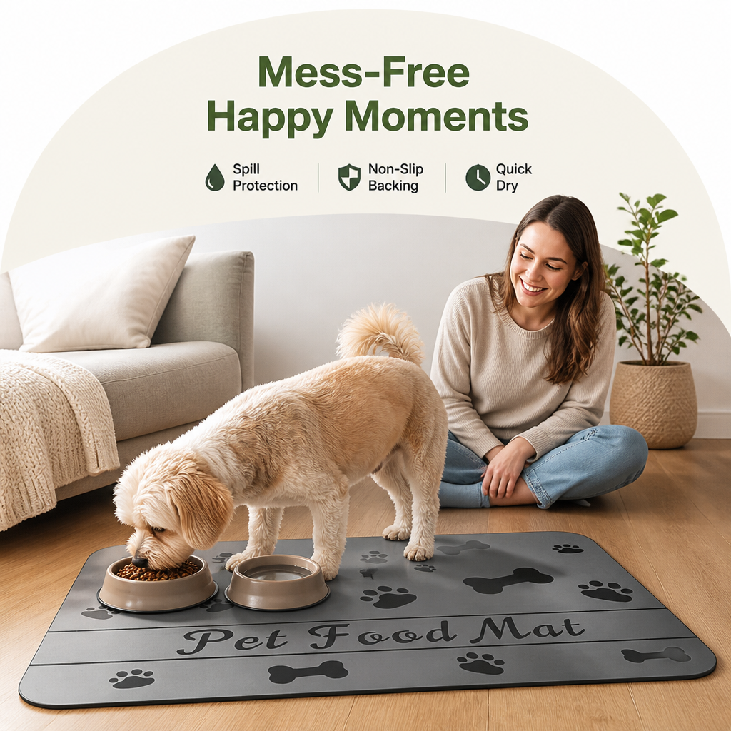 DogBedHouse Waterproof & Quick-Dry Nonslip Pet Feeding Mat