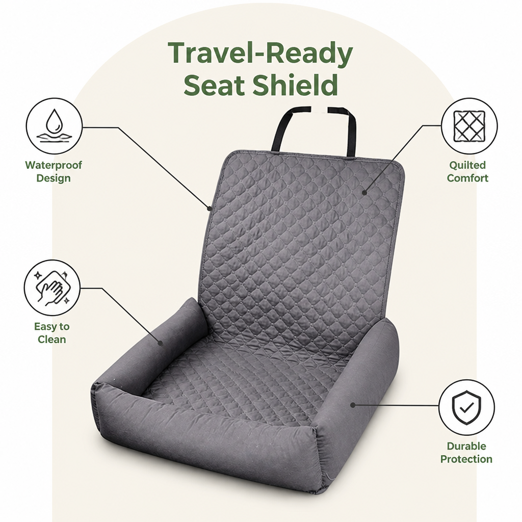 DogBedHouse Waterproof Quilted & Easy-Clean Car Seat Cover