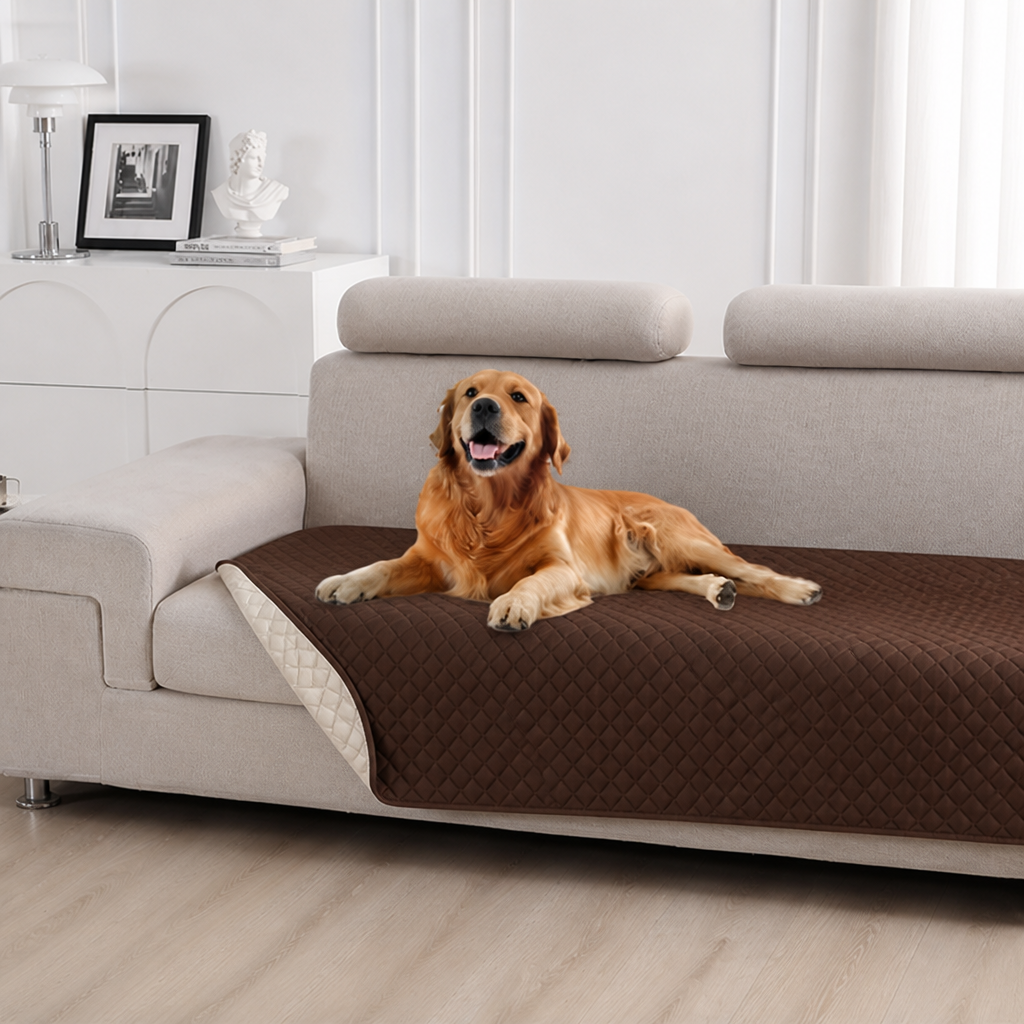 DogBedHouse Waterproof Quilted Fleece-Lined & Non-Slip Sofa Cover