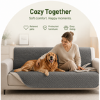 DogBedHouse Waterproof Quilted Fleece-Lined & Non-Slip Sofa Cover