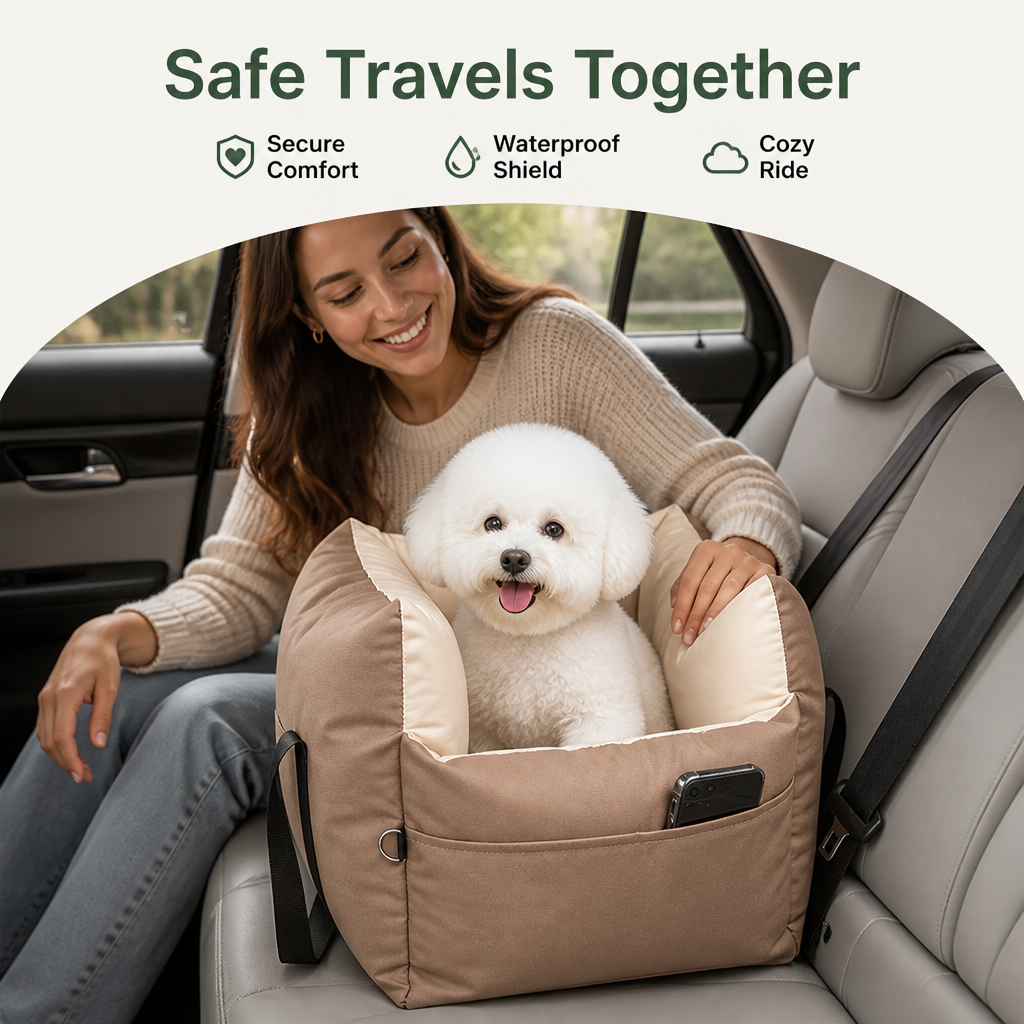 DogBedHouse Waterproof Quilted Foam-Padded Car Seat Bed (Small)