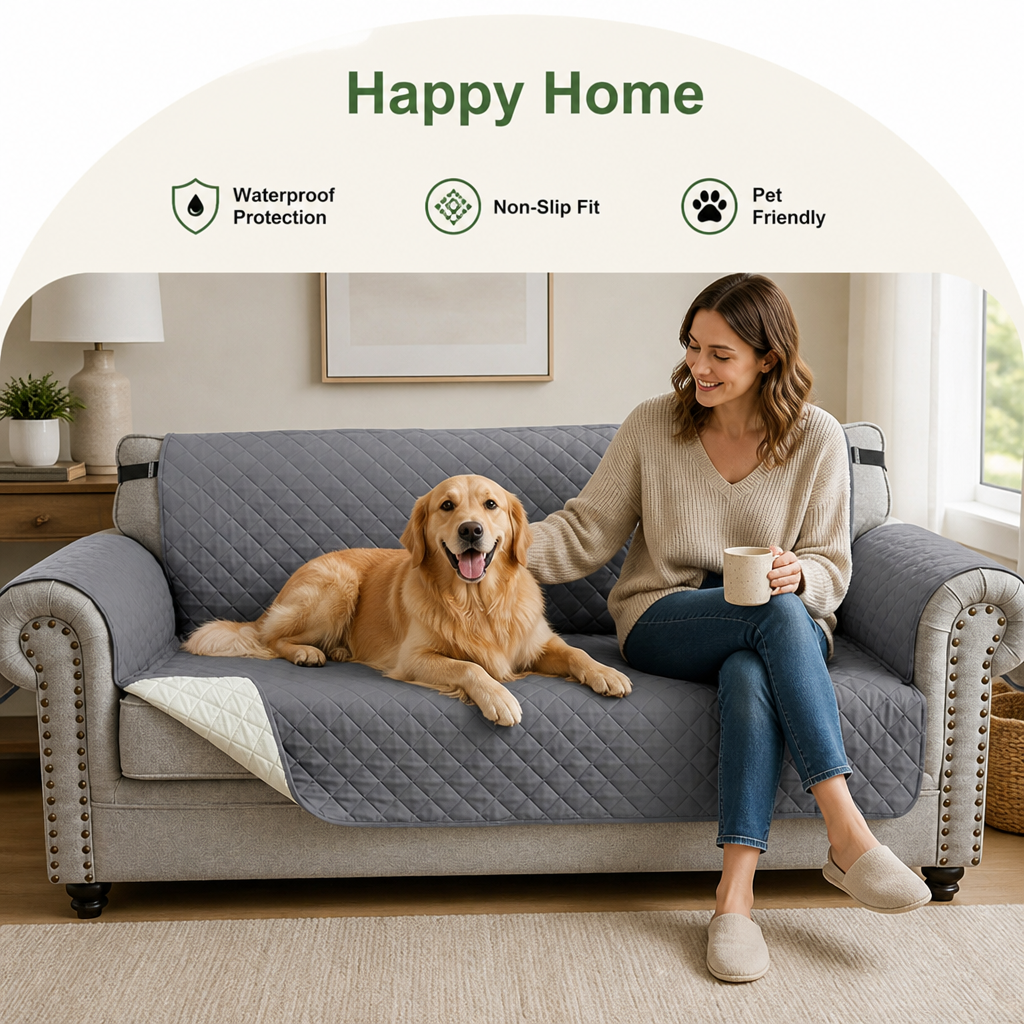 DogBedHouse Waterproof Quilted & Non-Slip Sofa Cover (Fitted)