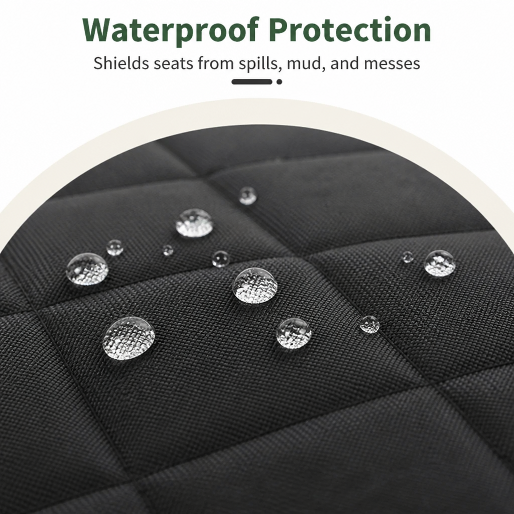DogBedHouse Waterproof Quilted Oxford Non-Slip Car Seat Cover