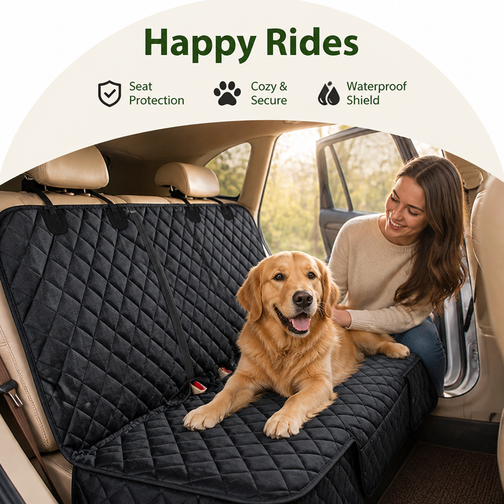DogBedHouse Waterproof Quilted Oxford Non-Slip Car Seat Cover