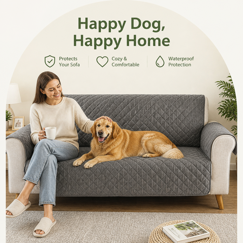 DogBedHouse Waterproof Quilted Stretch Sofa Slipcover (Universal Fit)