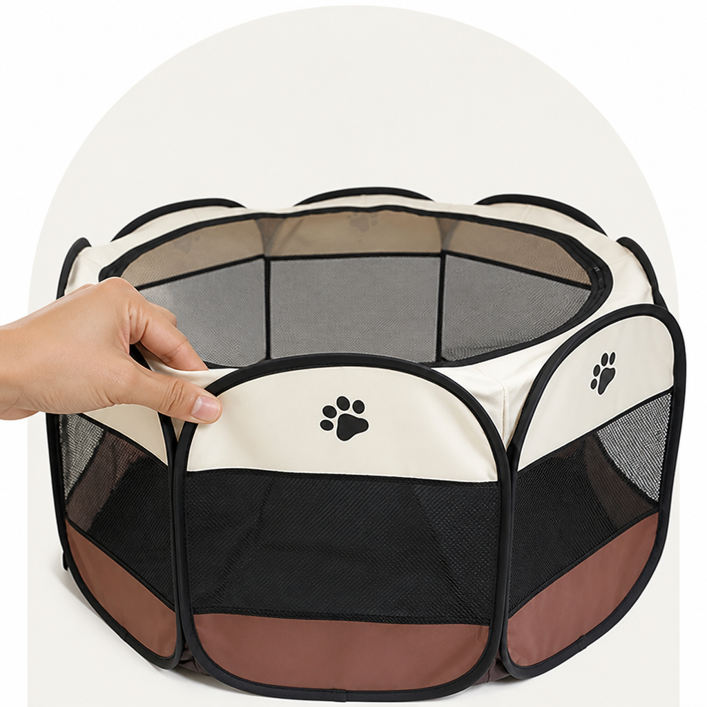 DogBedHouse Waterproof & Scratch-Resistant Foldable Cat Playpen (Octagonal)