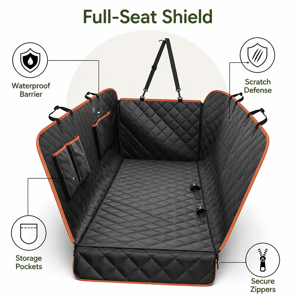 DogBedHouse Waterproof & Scratch-Resistant Hammock-Style Car Seat Cover