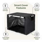 DogBedHouse Waterproof Silver-Coated Crate Cover (Double-Door Ventilation)