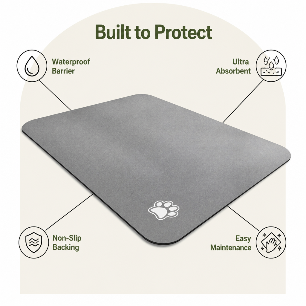 DogBedHouse Waterproof & Super-Absorbent Non-Slip Feeding Mat