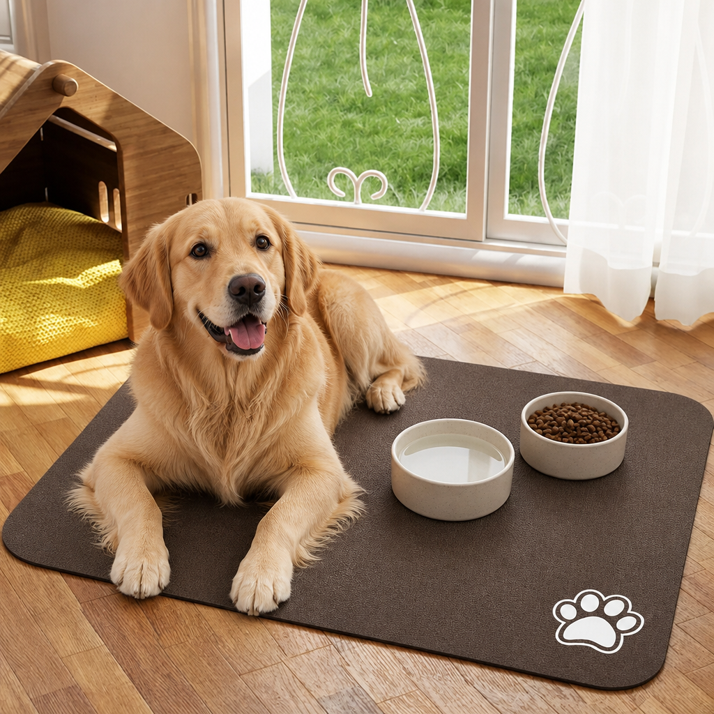 DogBedHouse Waterproof & Super-Absorbent Non-Slip Feeding Mat