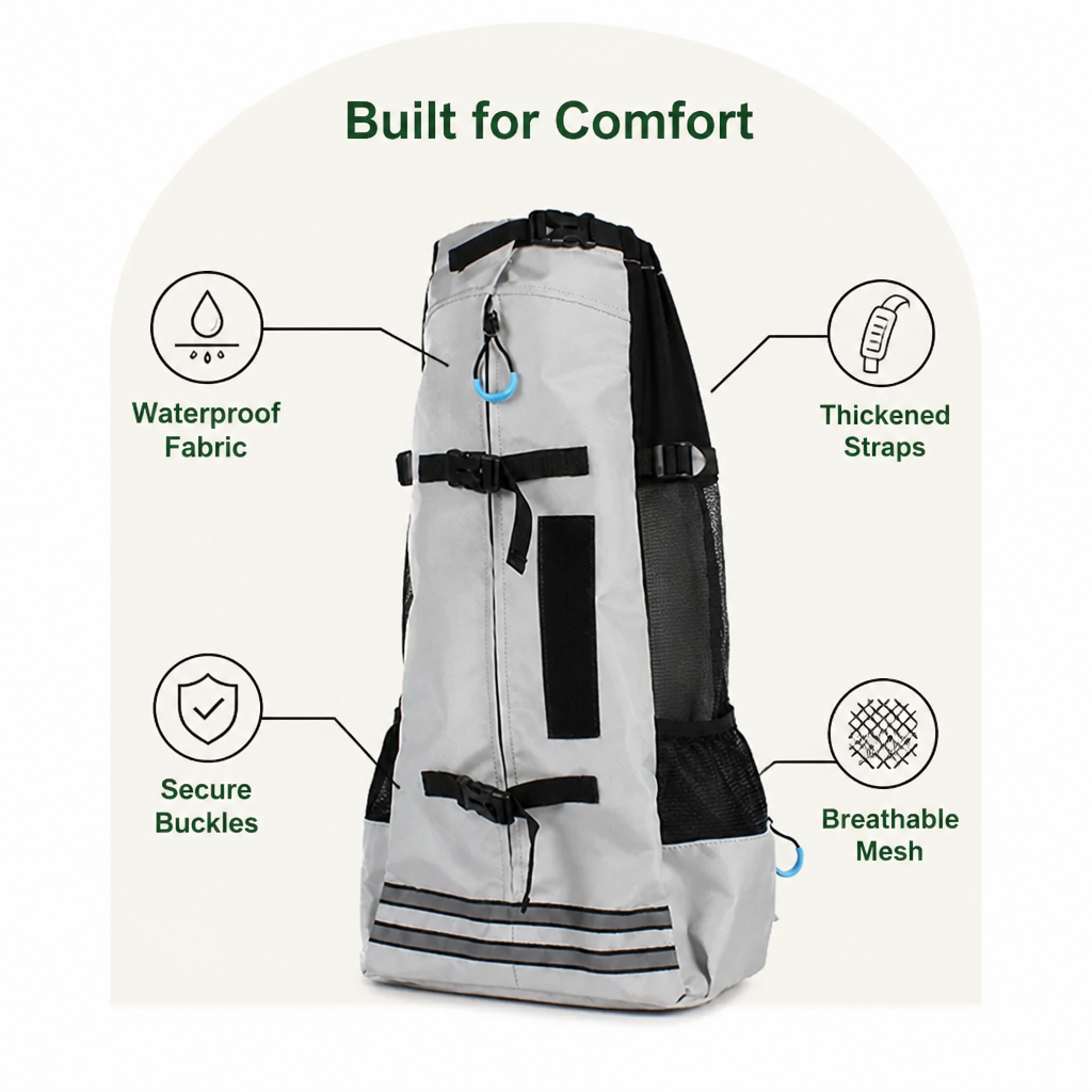 DogBedHouse Waterproof & Thickened Straps Dog Carrier Backpack (Medium Dogs)