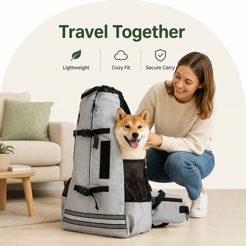 DogBedHouse Waterproof & Thickened Straps Dog Carrier Backpack (Medium Dogs)