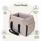 DogBedHouse Waterproof & Washable Pet Car Booster (Safety Tether)