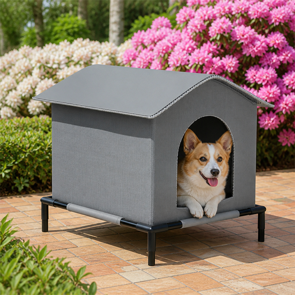 DogBedHouse Weather-Resistant Oxford Cloth Pet House (3 Sizes)