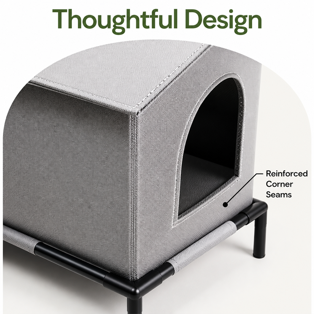 DogBedHouse Weather-Resistant Oxford Cloth Pet House (3 Sizes)