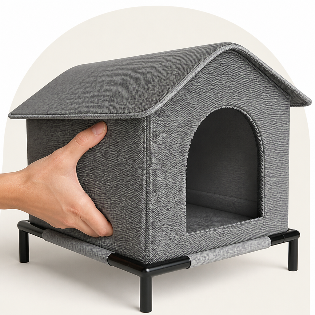 DogBedHouse Weather-Resistant Oxford Cloth Pet House (3 Sizes)