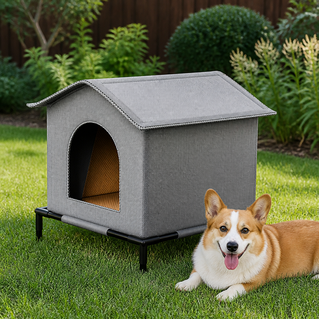 DogBedHouse Weather-Resistant Oxford Cloth Pet House (3 Sizes)