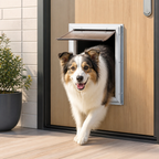 DogBedHouse Weatherproof Aluminum Frame & Magnetic Lock Pet Door (Fits 0.42–2 In Doors)