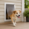 DogBedHouse Weatherproof Aluminum Frame & Magnetic Lock Pet Door (Fits 0.42–2 In Doors)