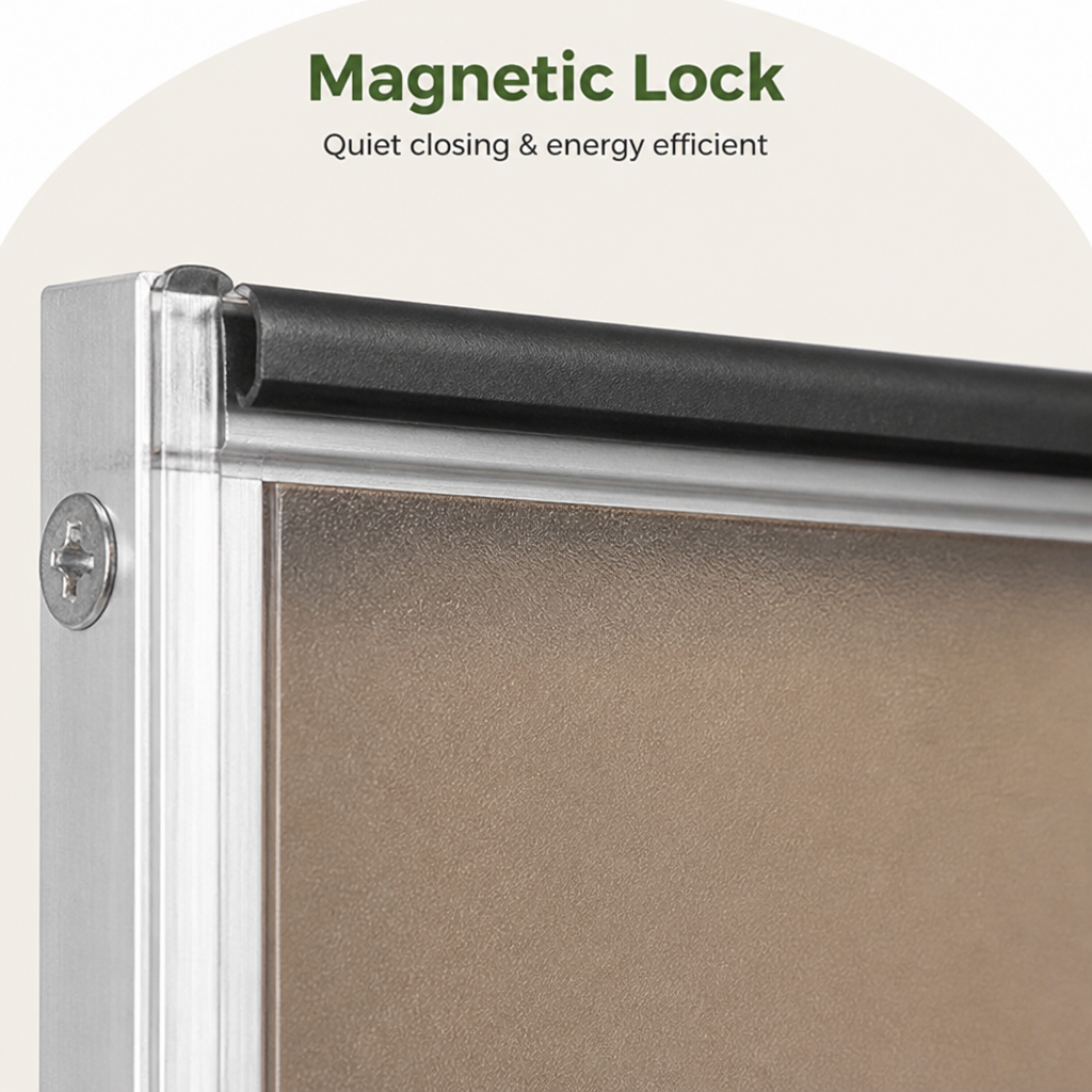 DogBedHouse Weatherproof Aluminum Frame & Magnetic Lock Pet Door (Fits 0.42–2 In Doors)