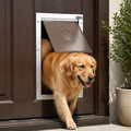 DogBedHouse Weatherproof Aluminum Frame & Magnetic Lock Pet Door (Fits 0.42–2 In Doors)