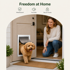 DogBedHouse Weatherproof Aluminum Frame & Magnetic Seal Pet Door (Locking Panel)