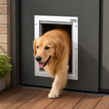 DogBedHouse Weatherproof Aluminum Frame & Magnetic Seal Pet Door (Locking Panel)