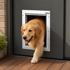 DogBedHouse Weatherproof Aluminum Frame & Magnetic Seal Pet Door (Locking Panel)