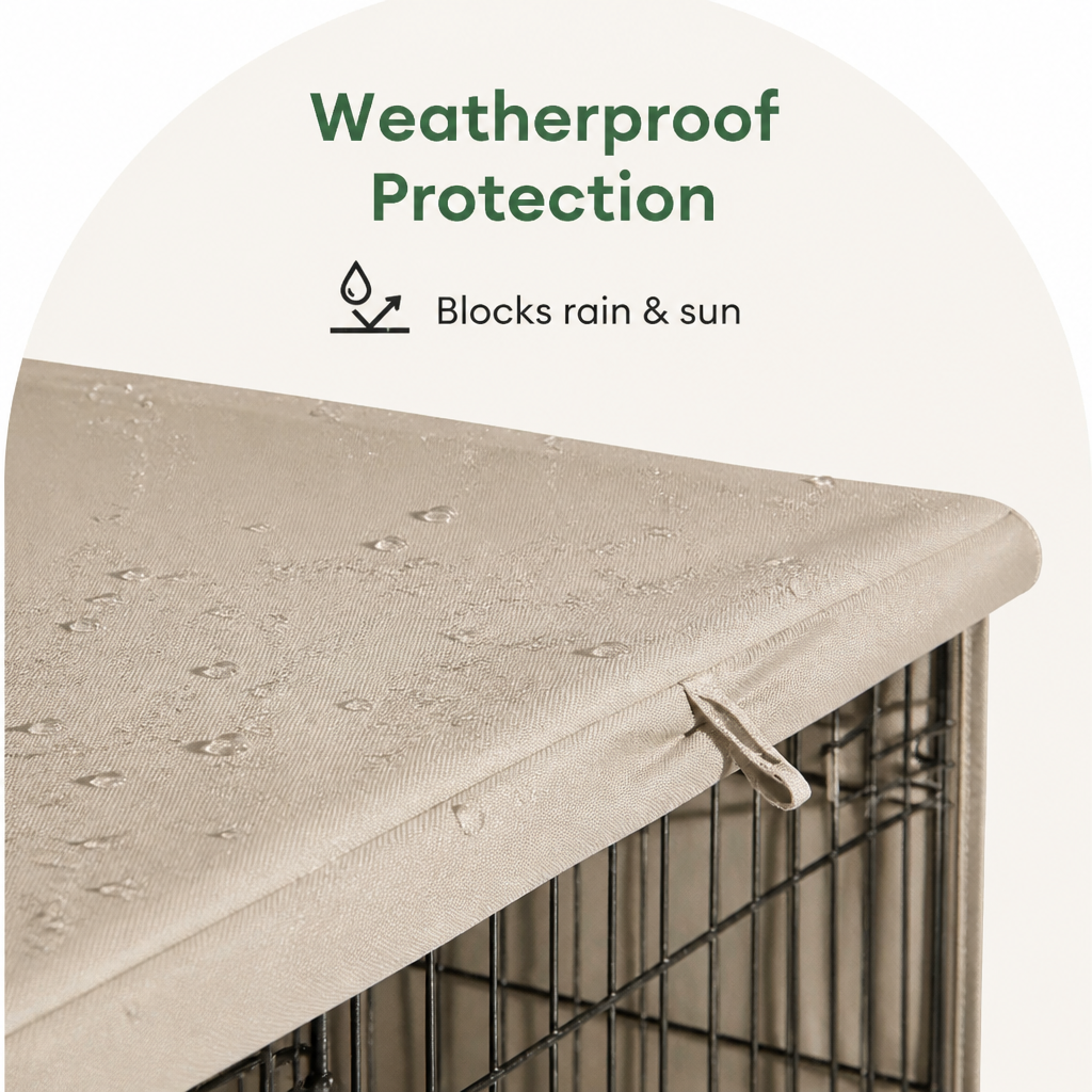 DogBedHouse Weatherproof Oxford Fabric & Mesh Windows Crate Cover