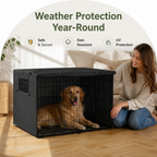 DogBedHouse Weatherproof Oxford Fabric & Mesh Windows Crate Cover