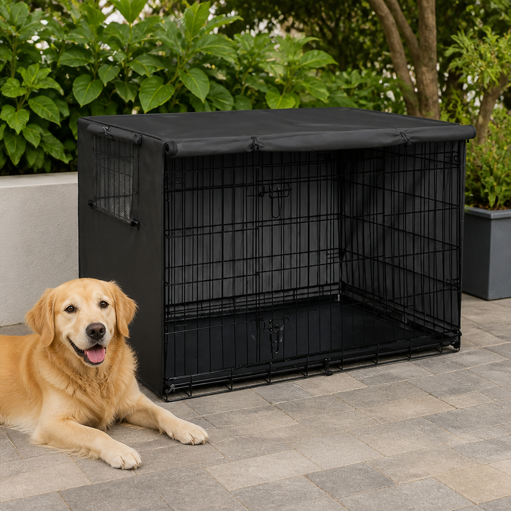 DogBedHouse Weatherproof Oxford Fabric & Mesh Windows Crate Cover