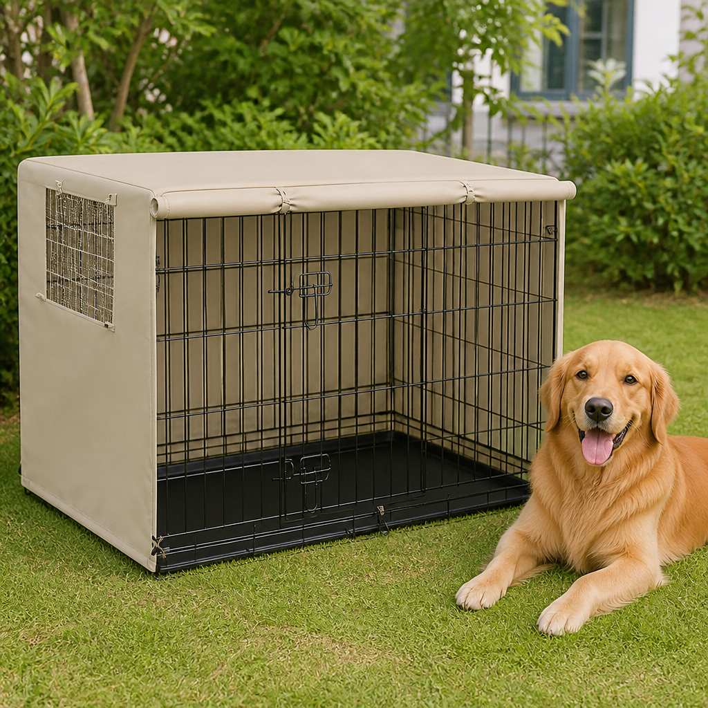 DogBedHouse Weatherproof Oxford Fabric & Mesh Windows Crate Cover