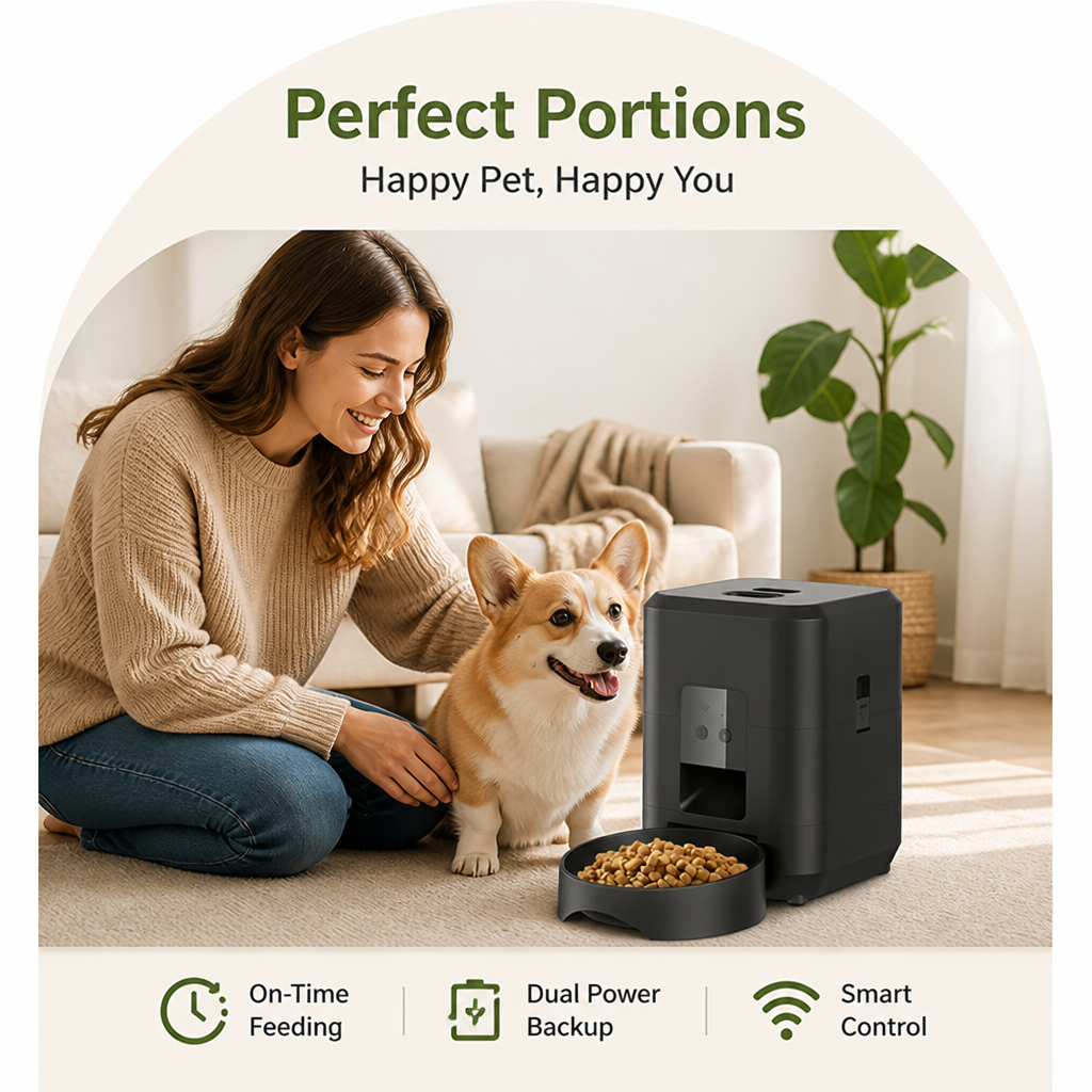 DogBedHouse Wi-Fi Smart & Dual Power Automatic Pet Feeder