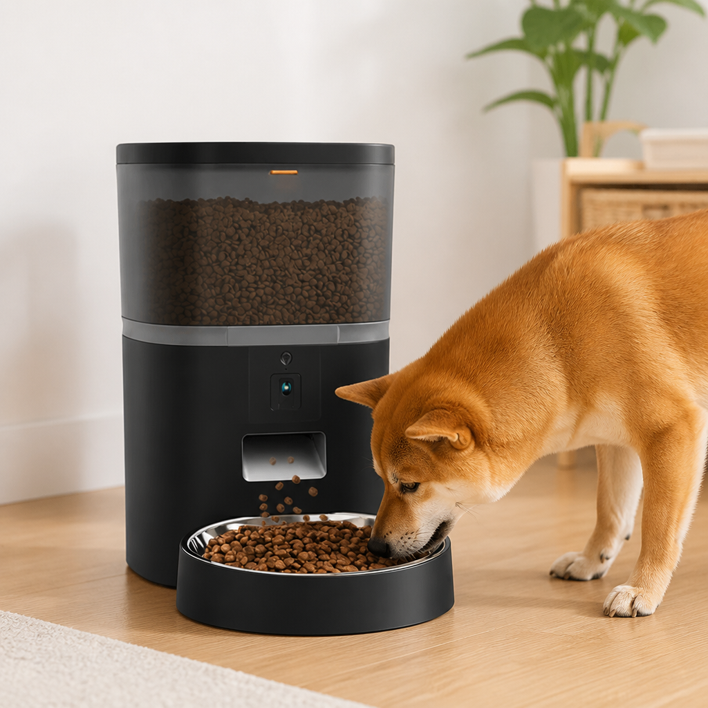 DogBedHouse WiFi App Control & Stainless Steel Bowl Pet Feeder
