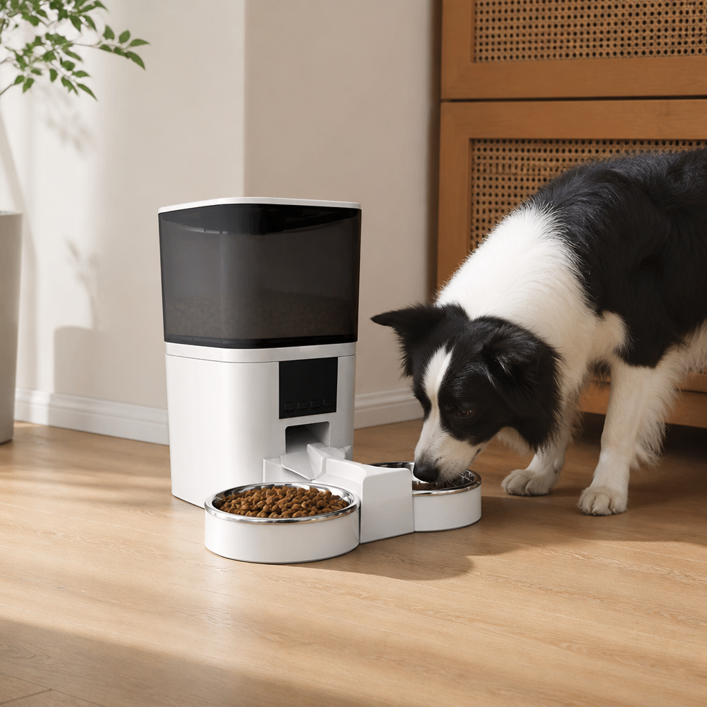 DogBedHouse WiFi App Control & Stainless Steel Bowl Pet Feeder