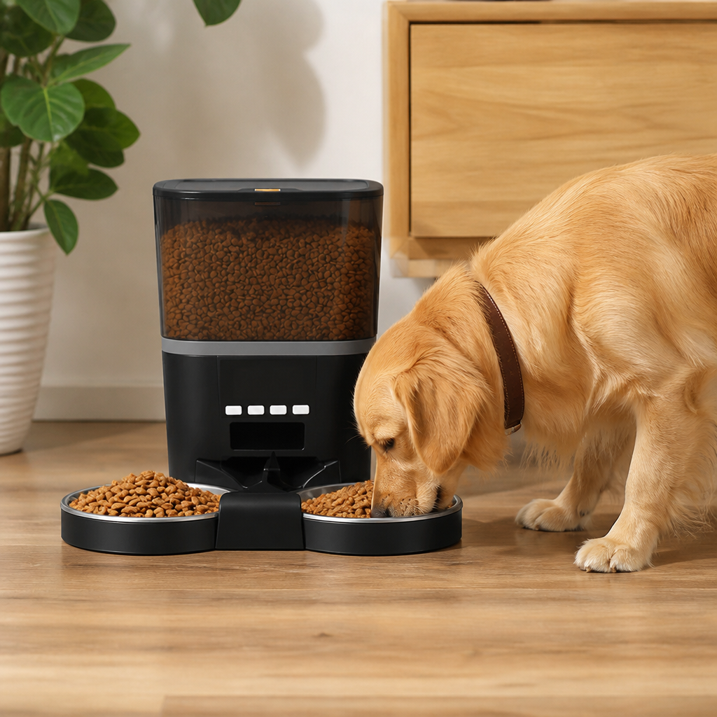 DogBedHouse WiFi App Control & Stainless Steel Bowl Pet Feeder