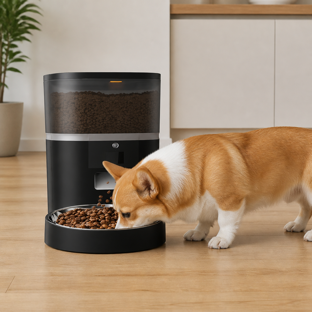 DogBedHouse WiFi App Control & Stainless Steel Bowl Pet Feeder