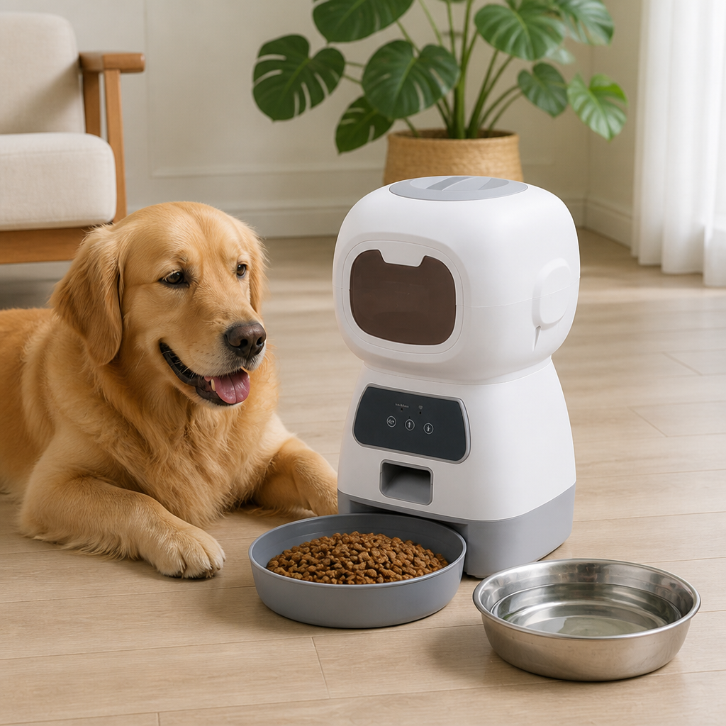DogBedHouse WiFi App-Controlled & Portion-Control Automatic Pet Feeder (Removable Hopper)
